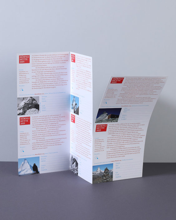Gestaltung eines Flyers für die Hörnlihütte