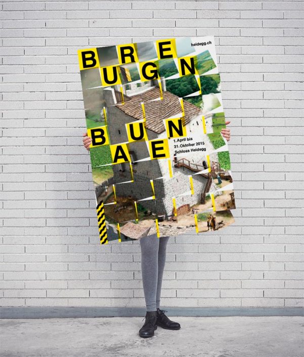 Plakat zur Ausstellung "Burgen bauen"